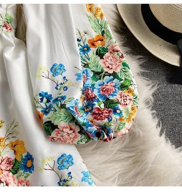 Callista long sleeves floral print Vintage dress