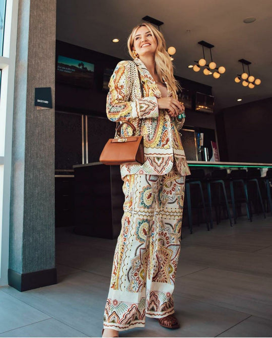 Shenice Printed Blazer and Pants Set
