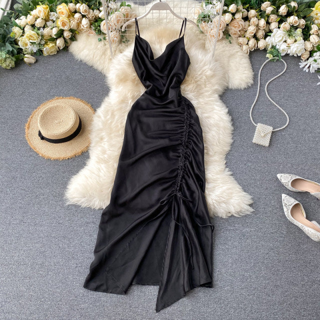 Riviera Satin spaghetti Dress