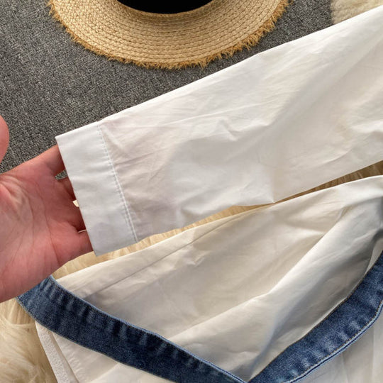 Laura Belted Denim Blouse