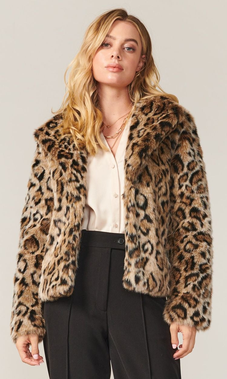 Luxury Leopard Faux fur Coat