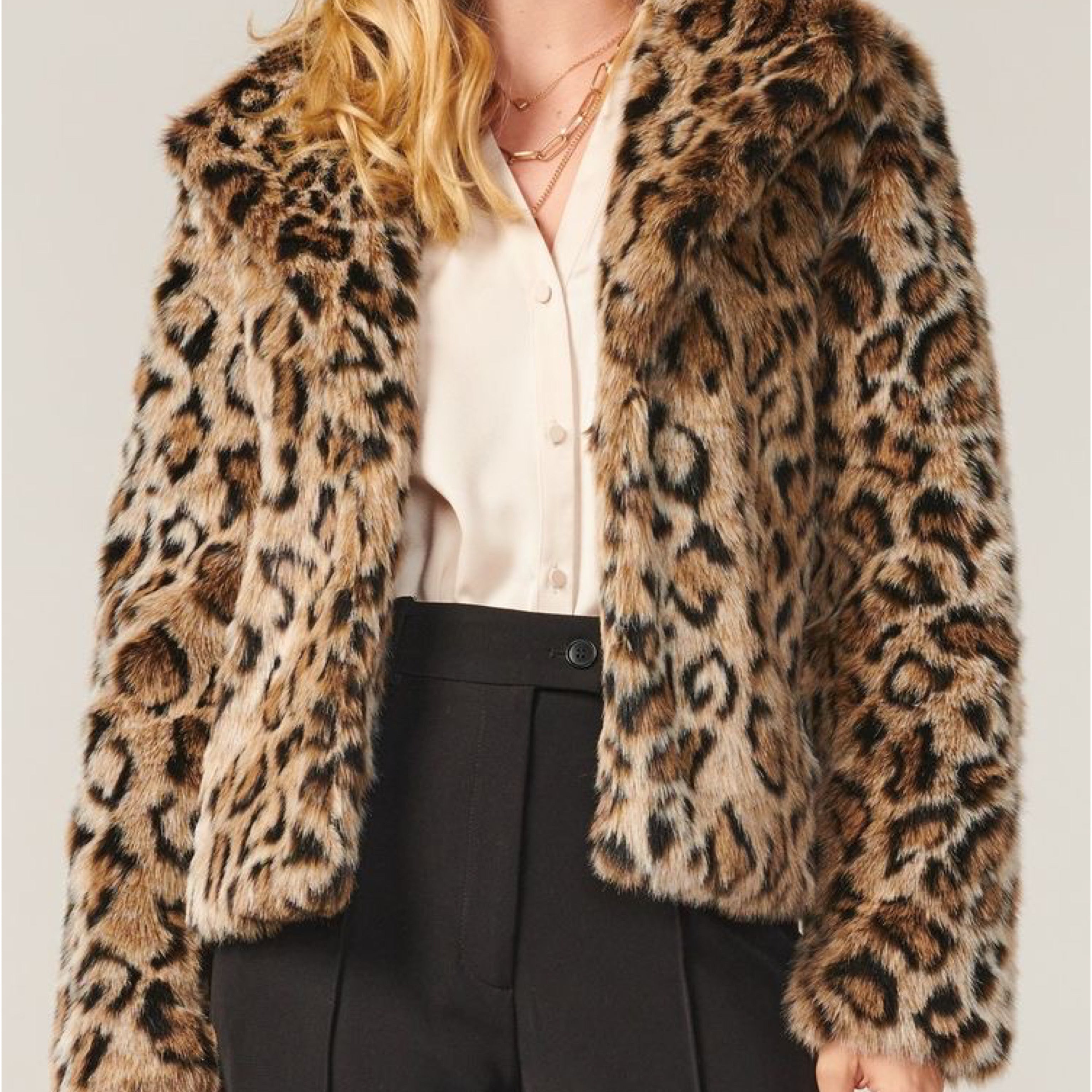 Luxury Leopard Faux fur Coat