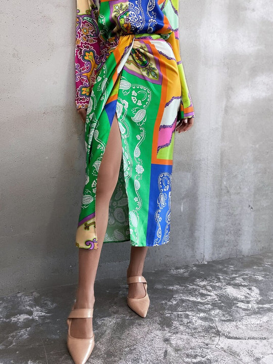 Clover vintage Set with Split Skirt