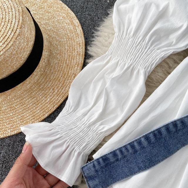 Laurel Belted Denim Blouse
