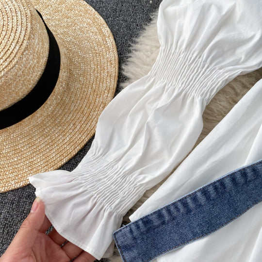 Laurel Belted Denim Blouse