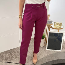 Voila Belted eyelet pegged High Waist Trousers