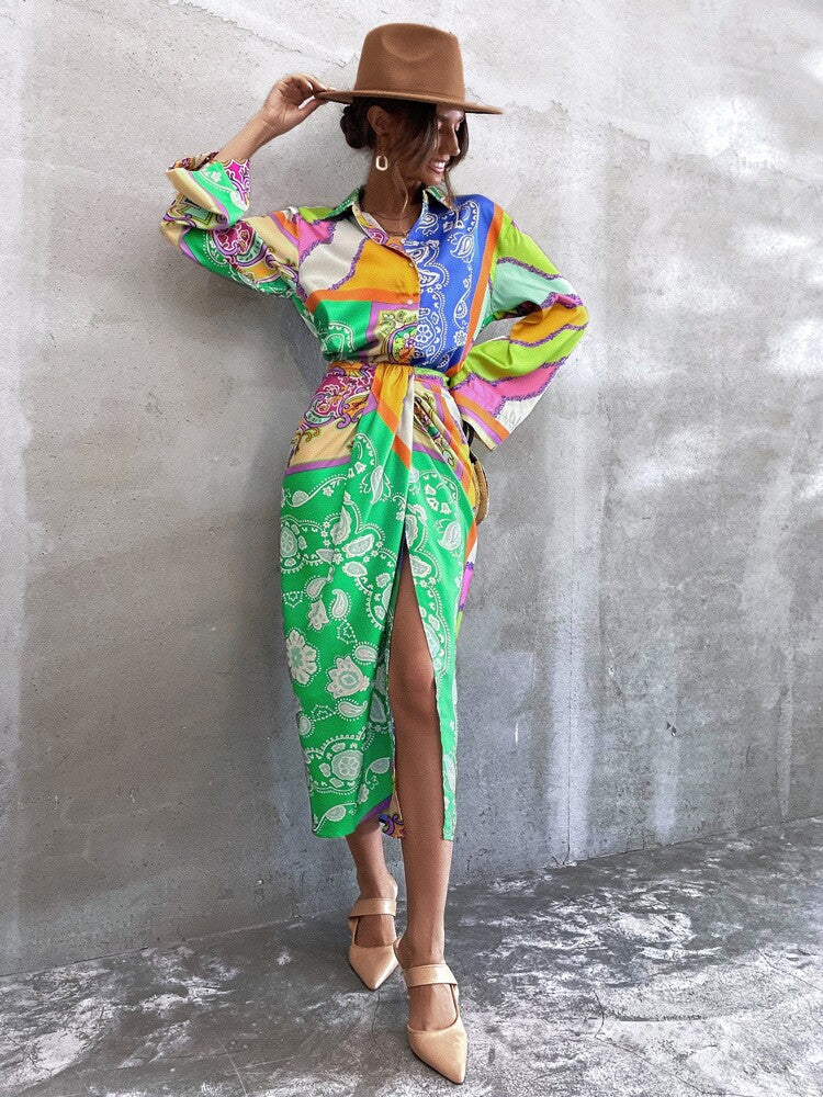 Clover vintage Set with Split Skirt