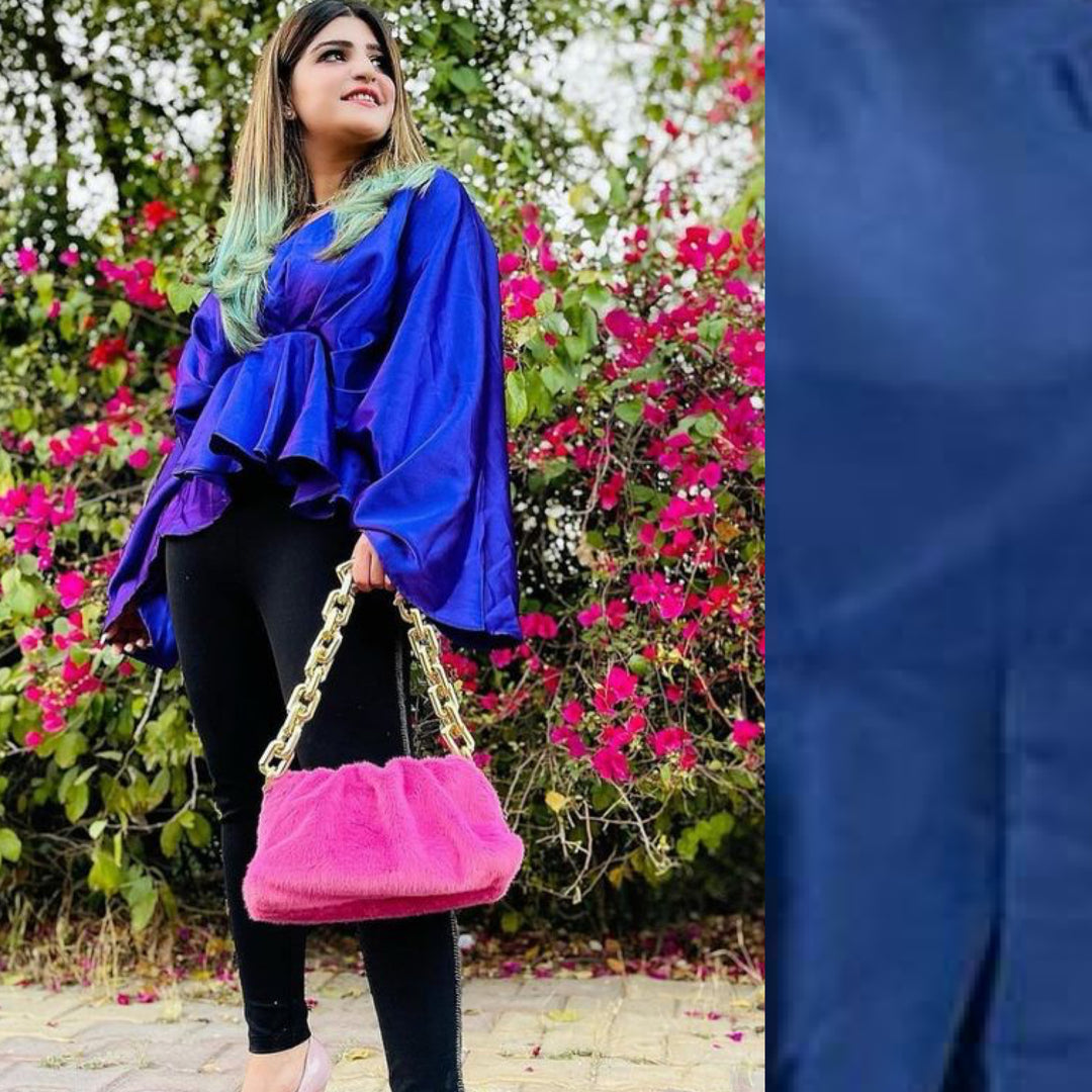 Anastasia Batwing Sleeves Satin Top