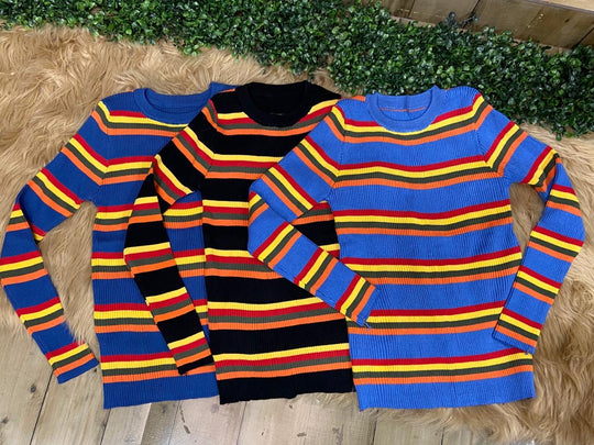 Daisy multi shade striped top