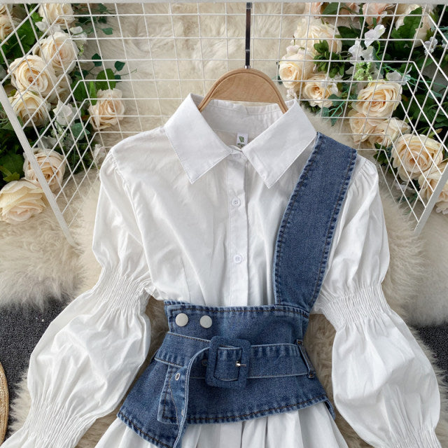 Laurel Belted Denim Blouse