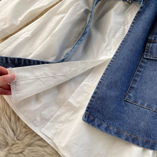 Laura Belted Denim Blouse