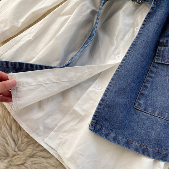 Laura Belted Denim Blouse