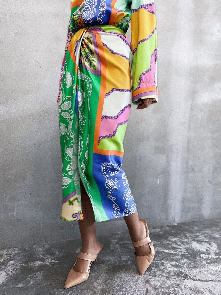 Clover vintage Set with Split Skirt