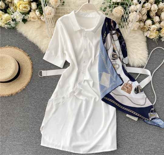 Hayley Midi Dress with Scarf