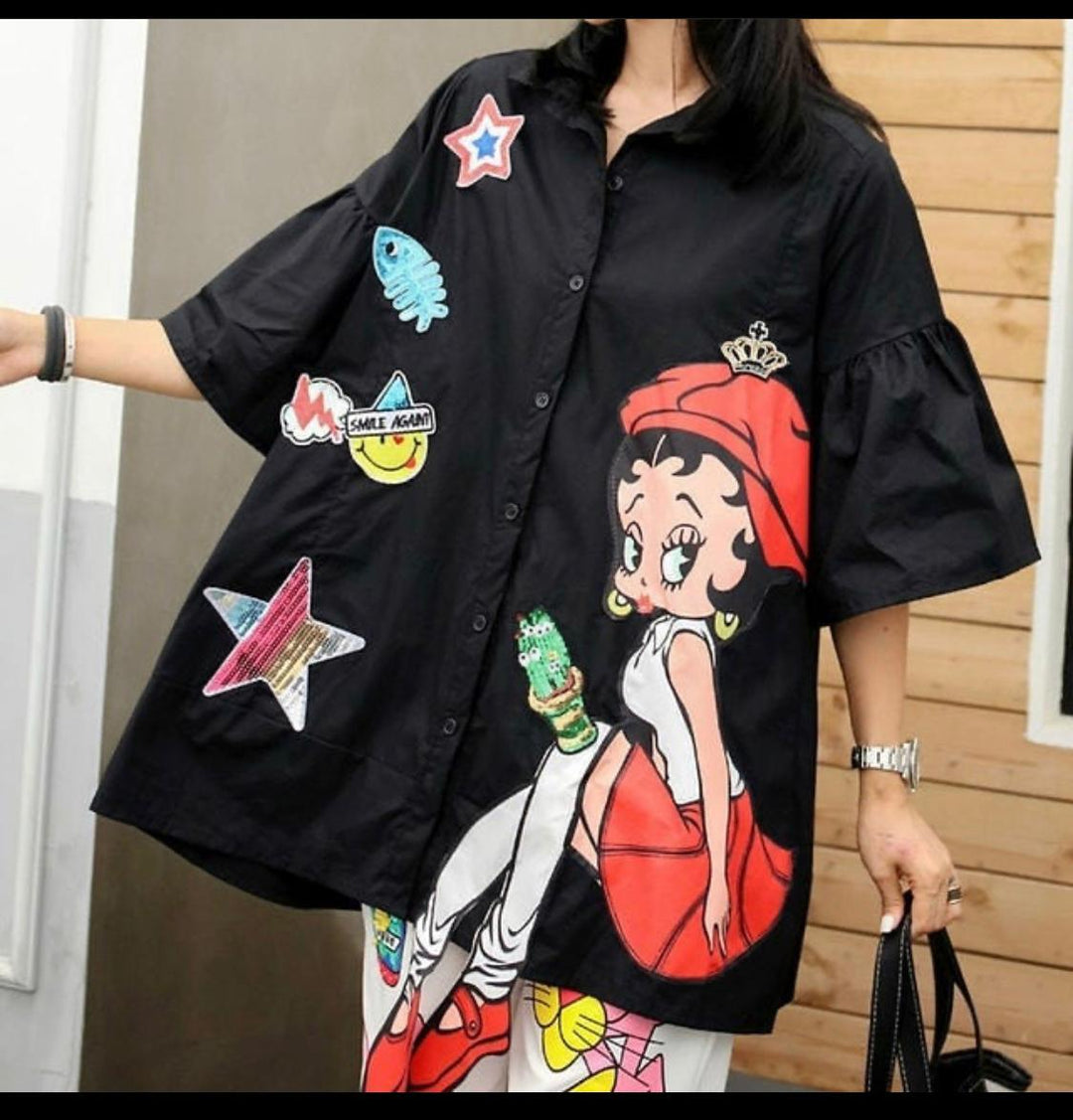 Lily Doll Print Shirt Dress