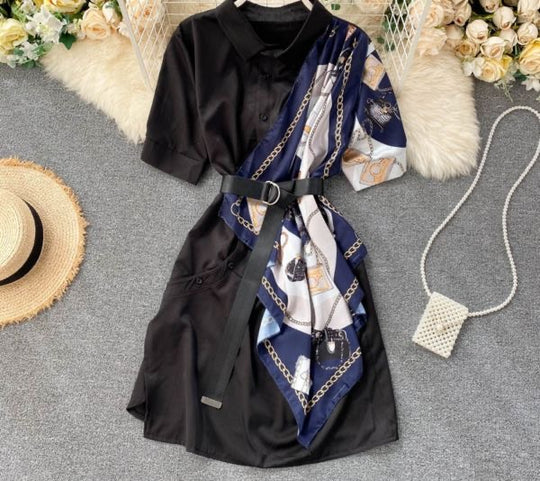 Hayley Midi Dress with Scarf