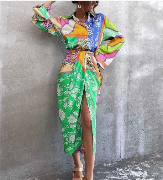 Clover vintage Set with Split Skirt