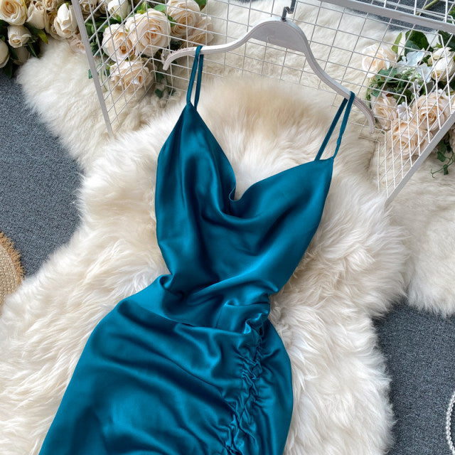 Riviera Satin spaghetti Dress