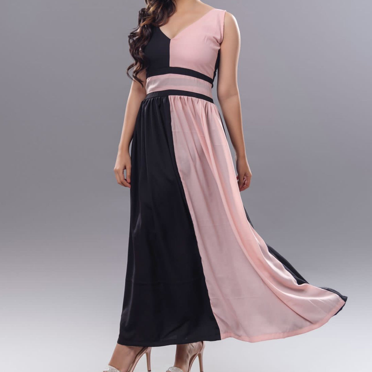 Penelope Color Block A-line Gown