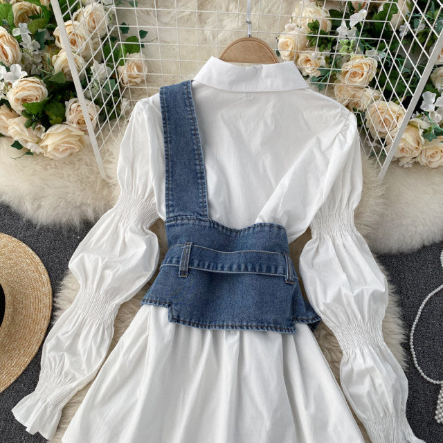 Laurel Belted Denim Blouse