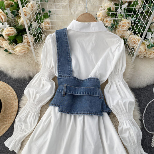 Laurel Belted Denim Blouse