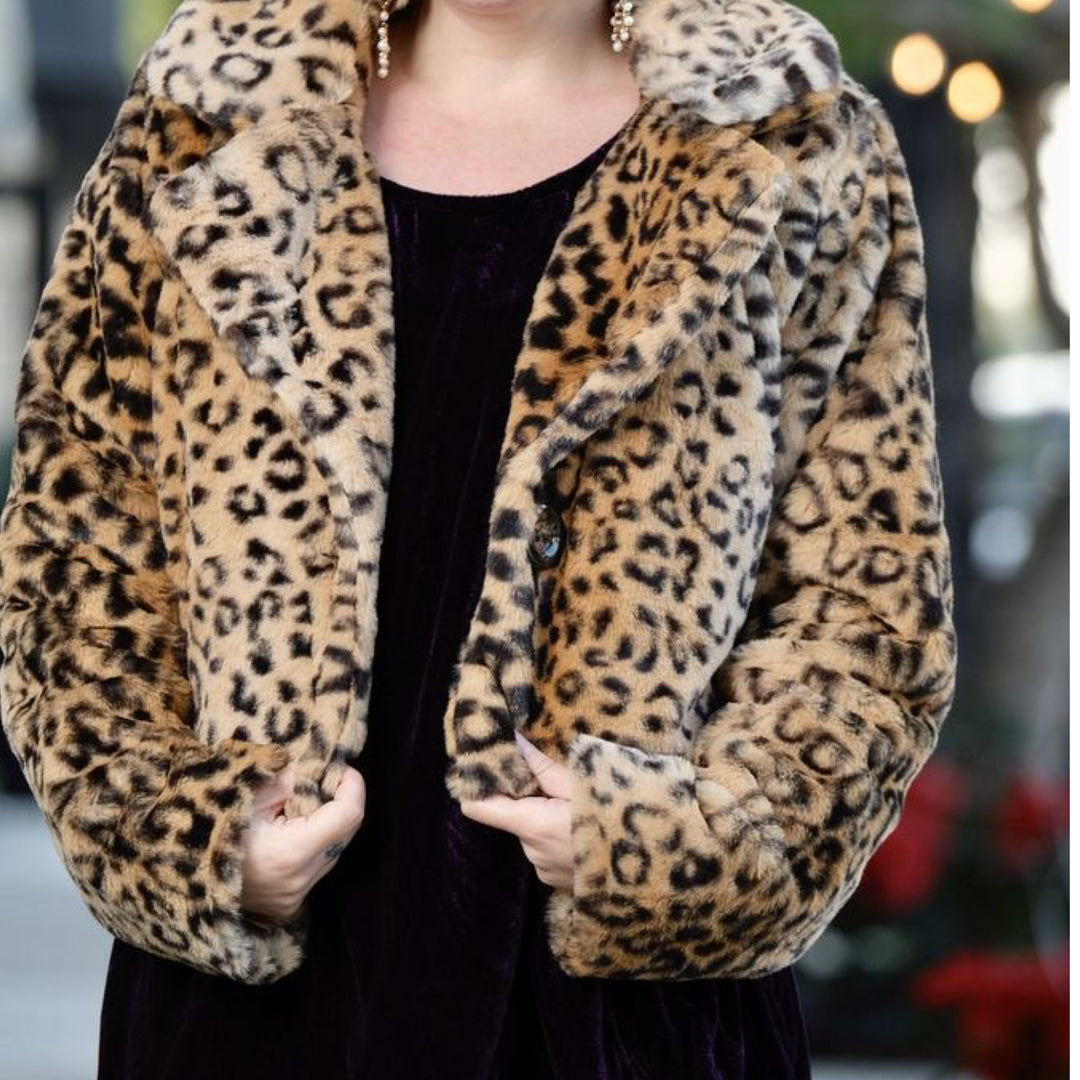 Luxury Leopard Faux fur Coat