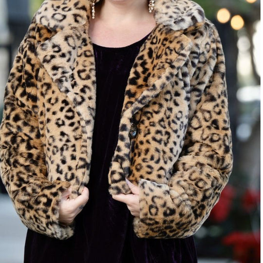 Luxury Leopard Faux fur Coat
