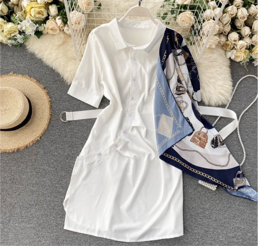 Hayley Midi Dress with Scarf