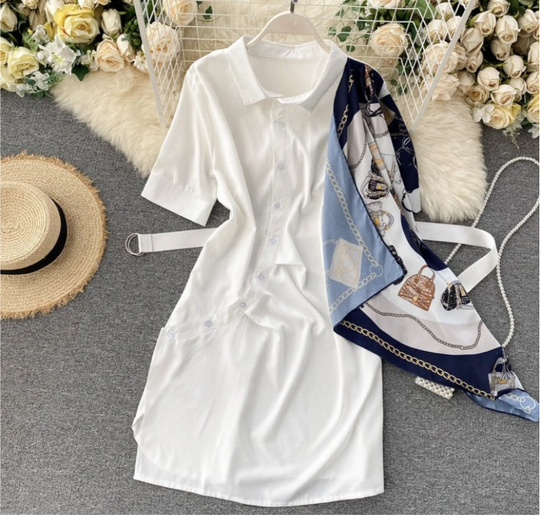 Hayley Midi Dress with Scarf