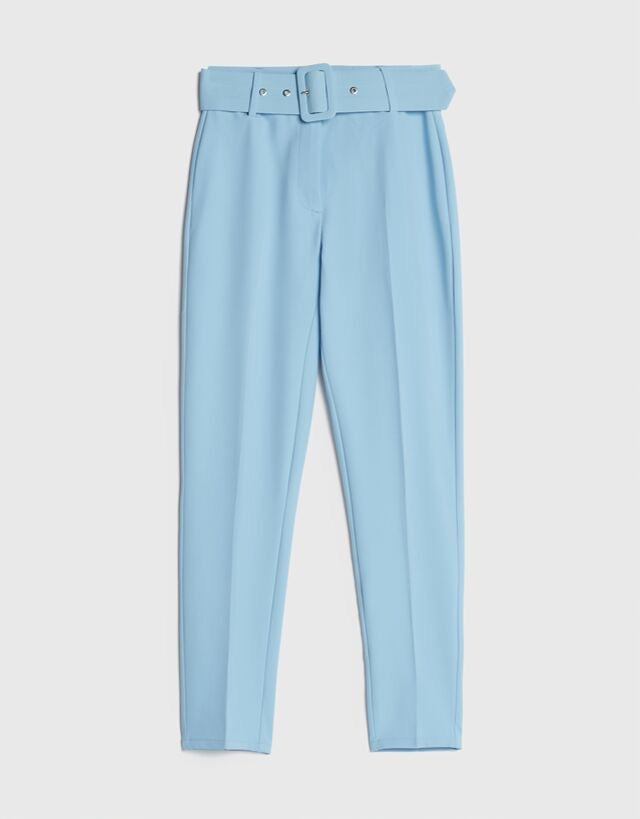 Voila Belted eyelet pegged High Waist Trousers