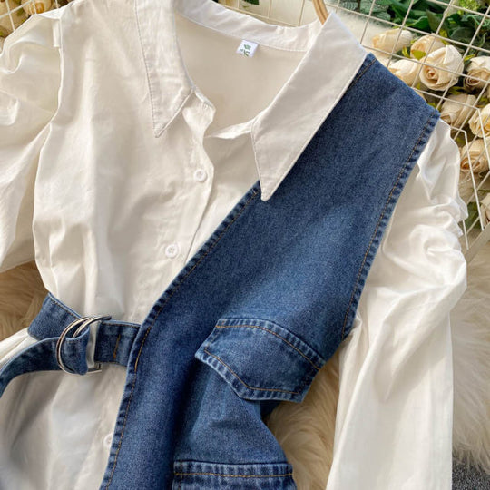 Laura Belted Denim Blouse