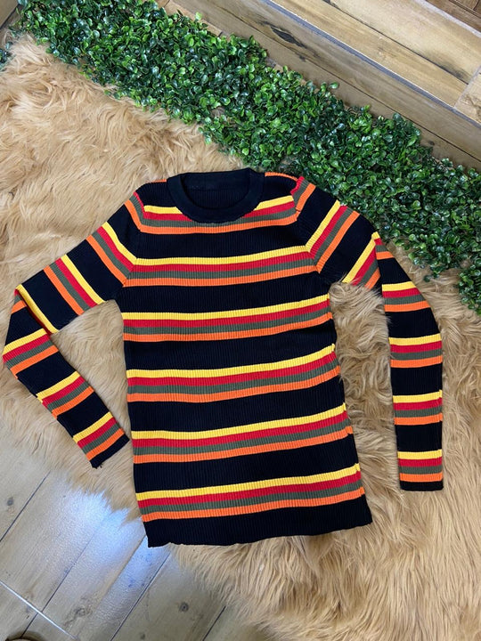 Daisy multi shade striped top