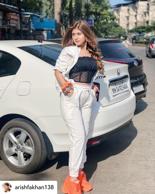 Samantha Net Bardot Crop Top