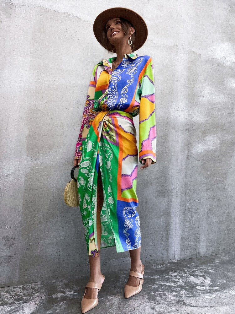 Clover vintage Set with Split Skirt