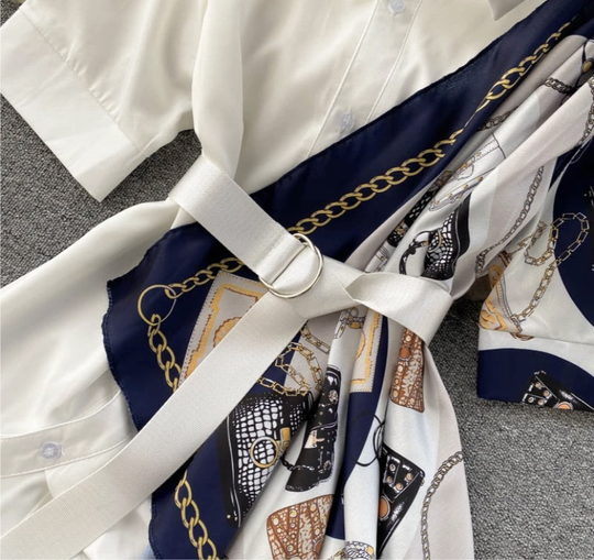 Hayley Midi Dress with Scarf