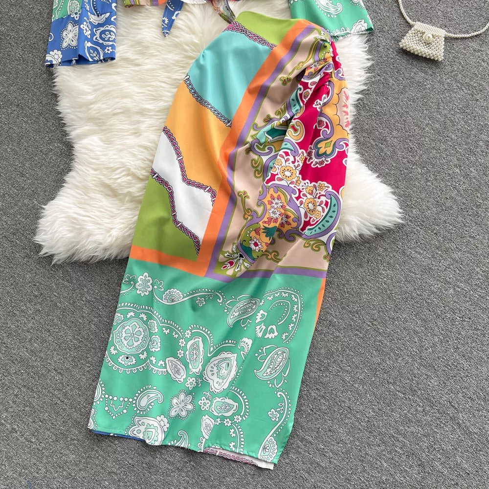 Clover vintage Set with Split Skirt