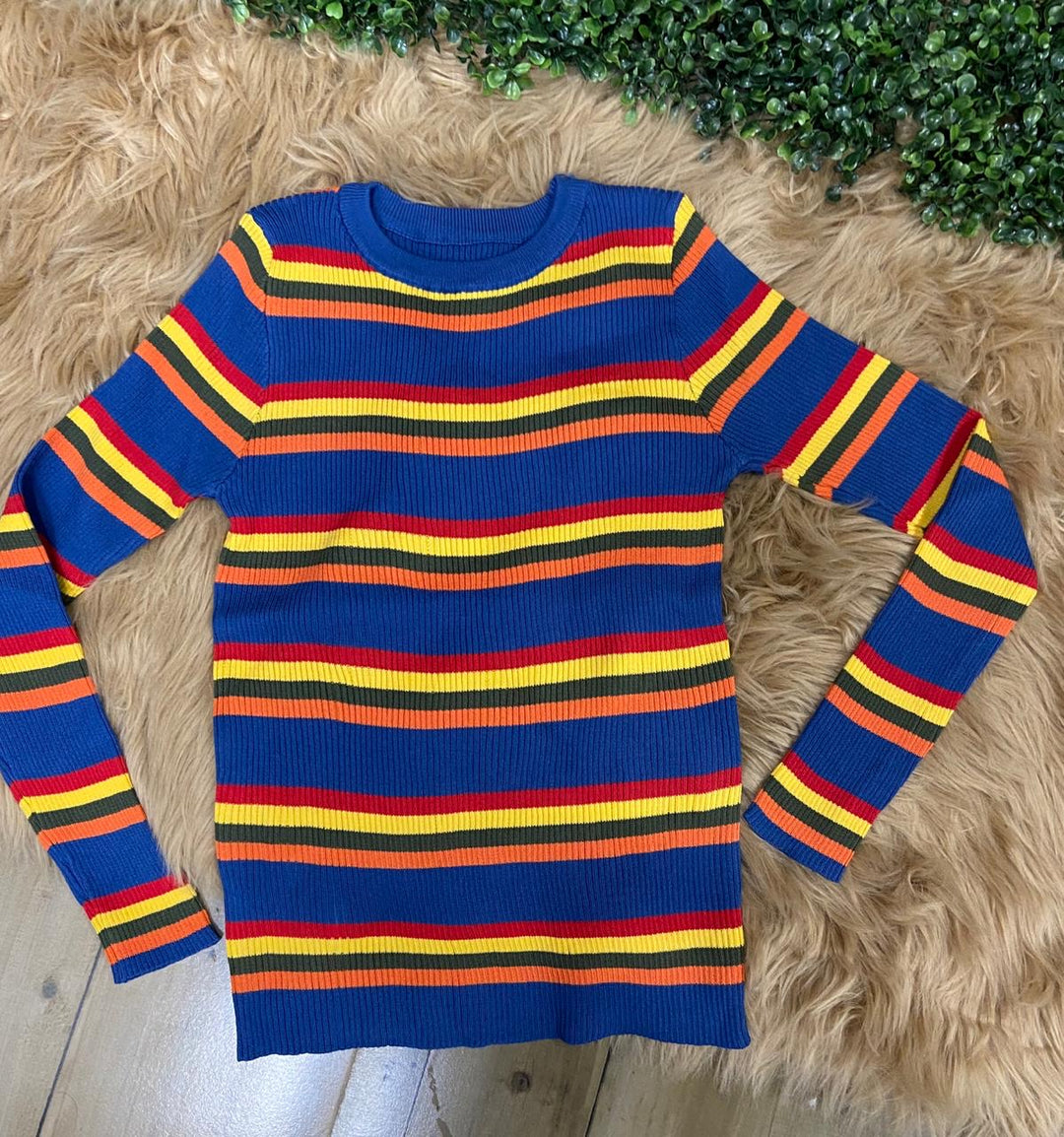 Daisy multi shade striped top