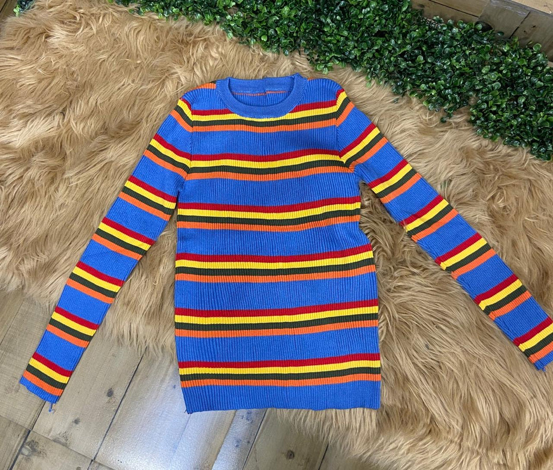 Daisy multi shade striped top