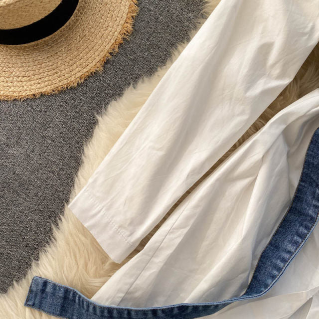 Laura Belted Denim Blouse