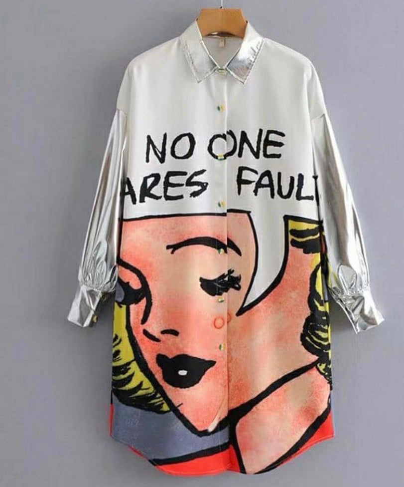 Quinn No One Cares Shirt Dress