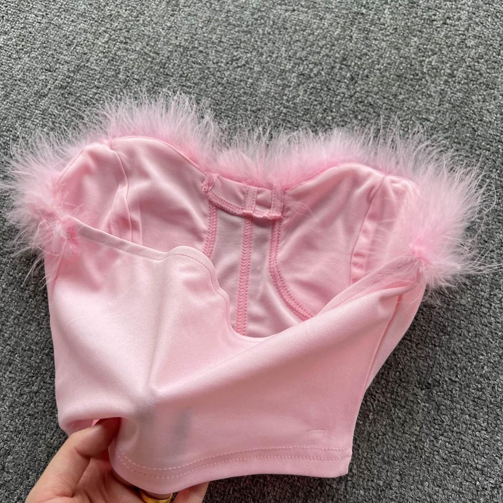 Miranda Strapless Bustier with Feather