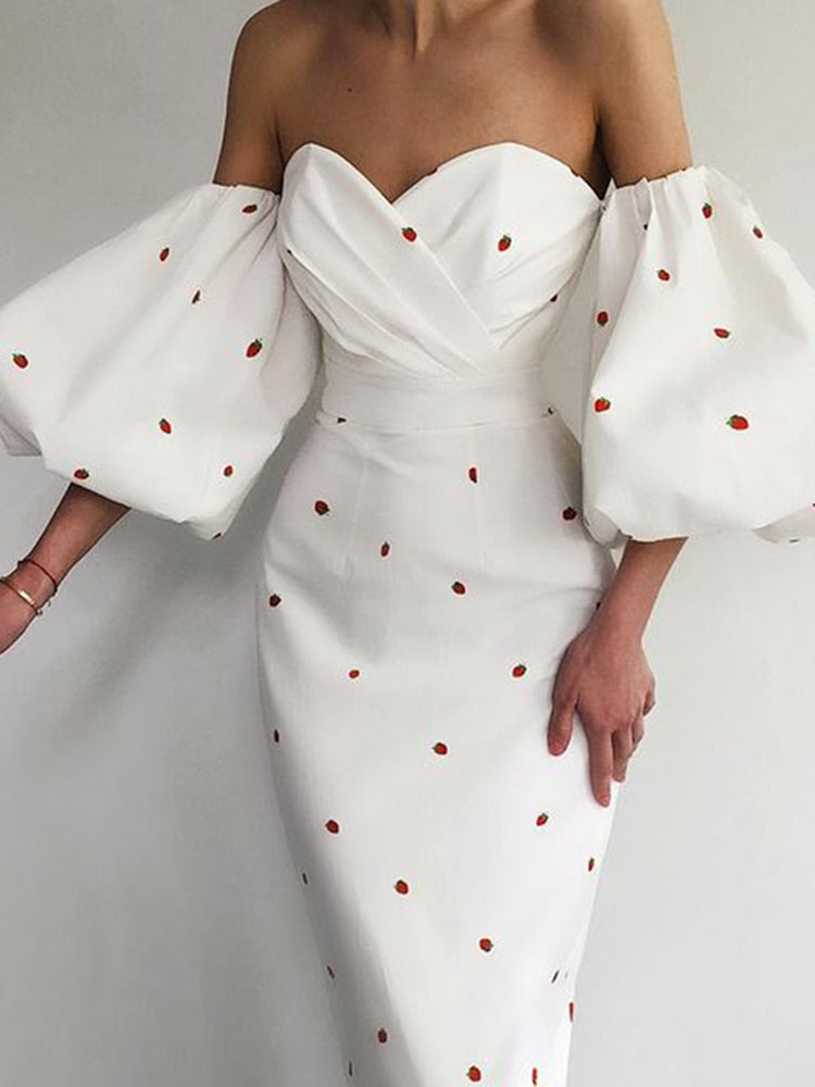 Vienna Mermaid Dress with Lantern Sleeves