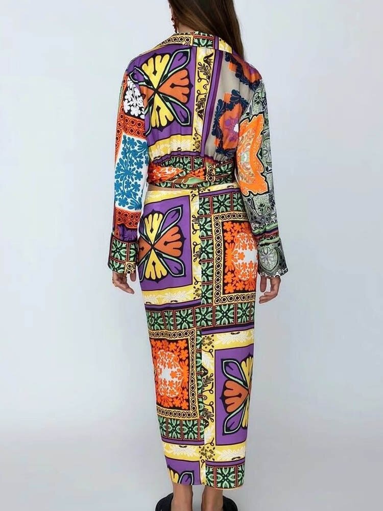 Beverly vintage Set with Split Skirt