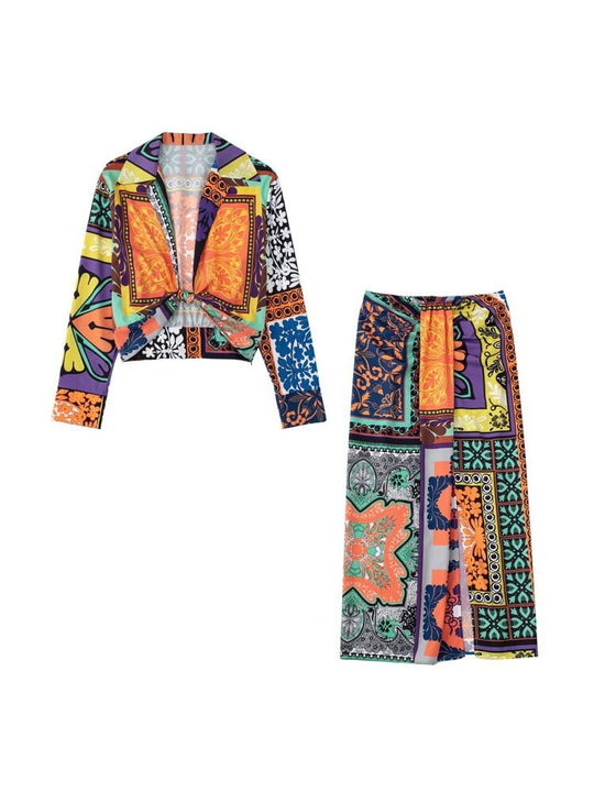 Beverly vintage Set with Split Skirt