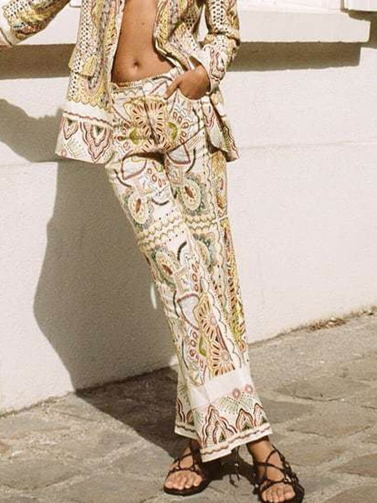 Shenice Printed Blazer and Pants Set