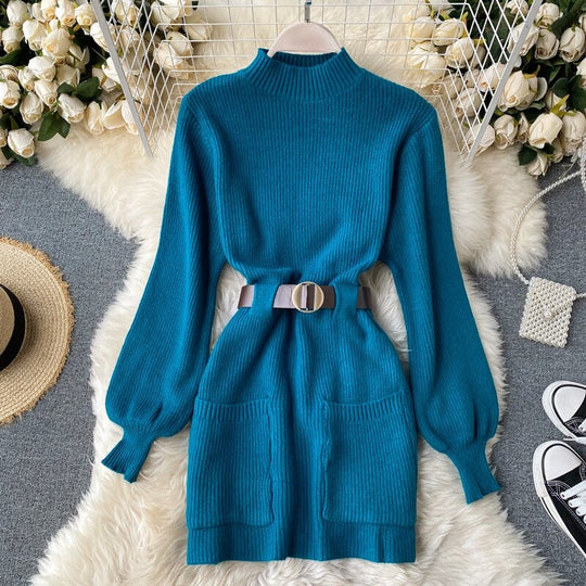 Toronto Sweater Dress with Belt