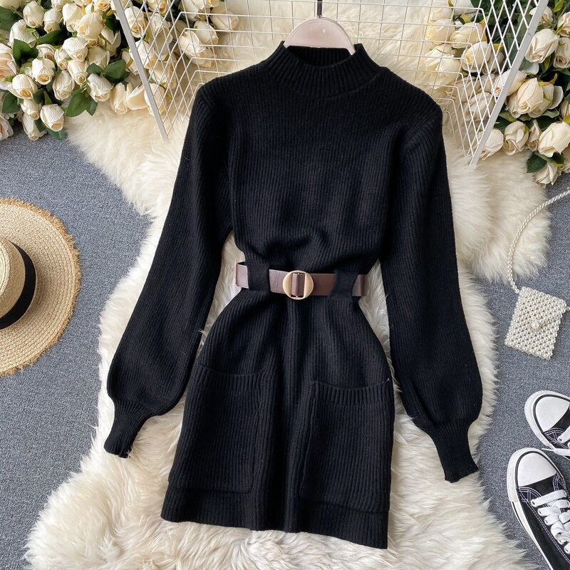 Toronto Sweater Dress with Belt