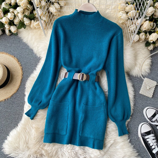 Toronto Sweater Dress with Belt