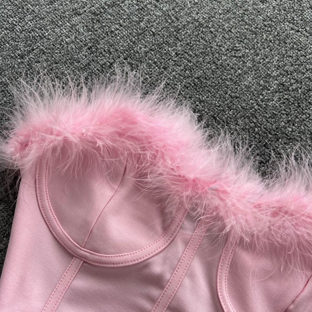 Miranda Strapless Bustier with Feather