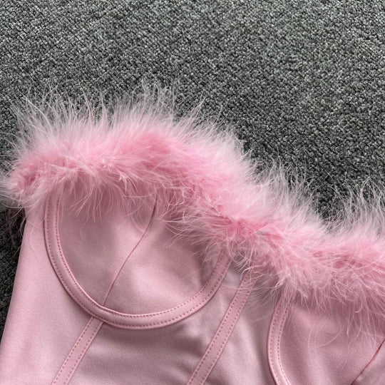 Miranda Strapless Bustier with Feather